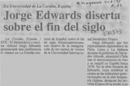 Jorge Edwards diserta sobre el fin del siglo.