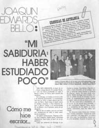 "Mi sabiduría: haber estudiado poco"