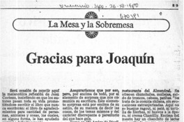 Gracias para Joaquín