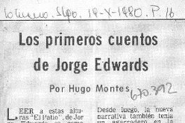 Los primeros cuentos de Jorge Edwards