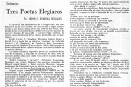 Tres poetas elegíacos
