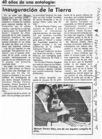 Inauguración de la tierra