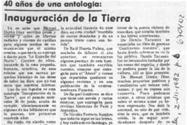 Inauguración de la tierra