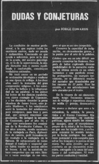 Dudas y conjeturas