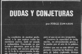 Dudas y conjeturas