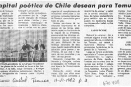 Capital poética de Chile desean para Temuco.