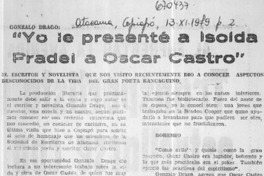 Yo le presenté a Isolda Pradel a Óscar Castro