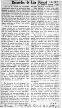 Recuerdos de Luis Durand