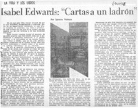 Isabel Edwards, "cartas a un ladrón"