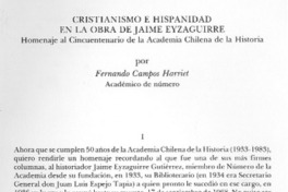 Cristianismo e hispanidad en la obra de Jaime Eyzaguirre