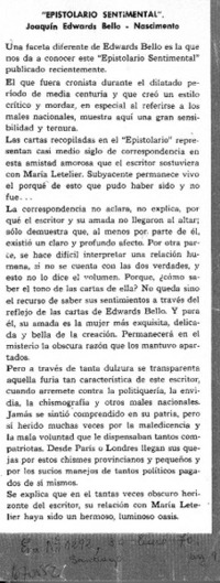 "Epistolario sentimental"