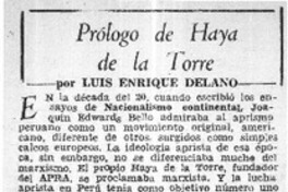Prólogo de Haya de la Torre
