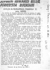 Joaquín Edwards Bello, periodista diferente