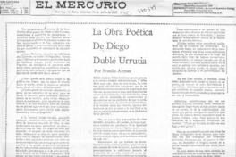 La obra poética de Diego Dublé Urrutia