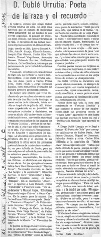 D. Dublé Urrutia, Poeta de la raza y el recuerdo