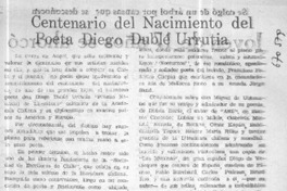Centenario del nacimiento del poeta Diego Dublé Urrutia