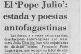 El "Pope Julio", estada y poesía antofagastinas.