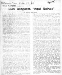 Luis Droguett: "Aquí reinas".