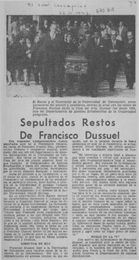 Sepultados restos de Francisco Dussuel