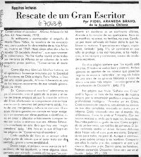 Rescate de un gran escritor