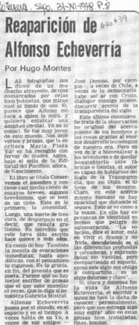 Reaparición de Alfonso Echeverría