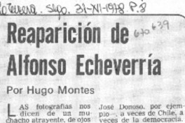 Reaparición de Alfonso Echeverría