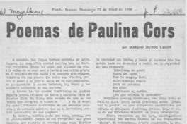 Poemas de Paulina Cors