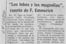 Los lobos y las magnolias", cuento de F. Emmerich.