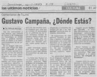 Gustavo Campaña, ¿Dónde estás?