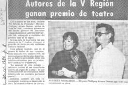 Autores de la V Región ganan premio de teatro