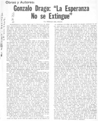 Gonzalo Drago: "La esperanza no se extingue"
