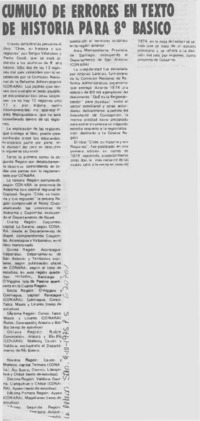 Cúmulo de errores en texto de historia para 8° básico.