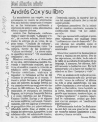 Andrés Cox y su libro