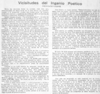 Vicisitudes del ingenio poético