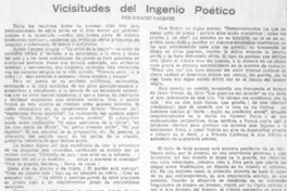 Vicisitudes del ingenio poético