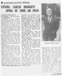 España, Carlos Droguett opina de todo un poco