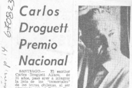 Carlos Droguett, Premio Nacional