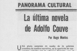la última novela de Adolfo Couve