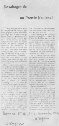 Desahogos de un Premio Nacional