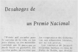 Desahogos de un Premio Nacional