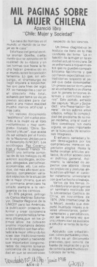 Mil páginas sobre la mujer chilena.