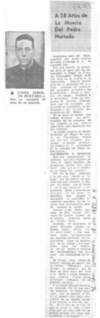 A 28 años de la muerte del Padre Hurtado.
