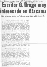 Escritor G. Drago muy interesado en Atacama