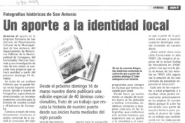 Un Aporte a la identidad local.