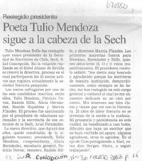 Poeta Tulio Mendoza sigue a la cabeza de la Sech.