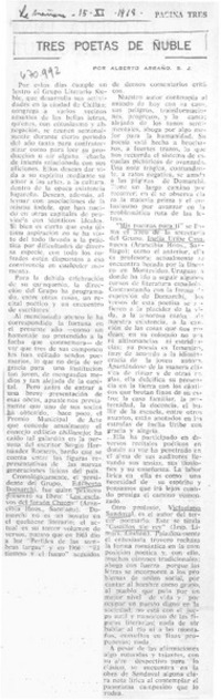 Tres poetas de Ñuble