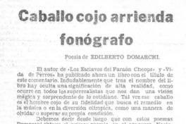 Caballo cojo arrienda fonógrafo