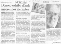 Donoso exhibe dónde mueren los elefantes