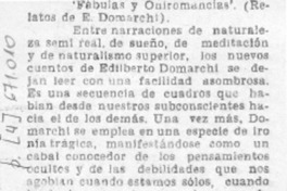 Fábulas y oniromancias