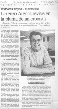 Lorenzo Arenas revie en la pluma de un cronista.